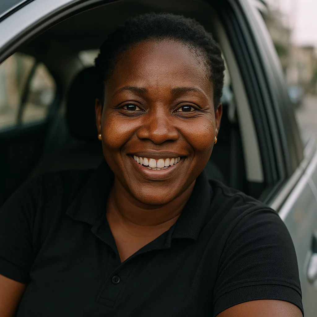Portrait de Adjoa Ba, chauffeur Flot à Abidjan
