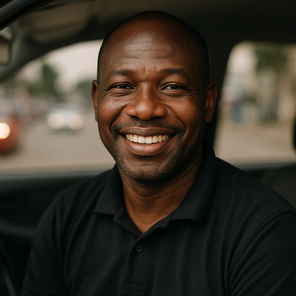 Portrait de Koffi Kouadio, chauffeur Flot à Abidjan